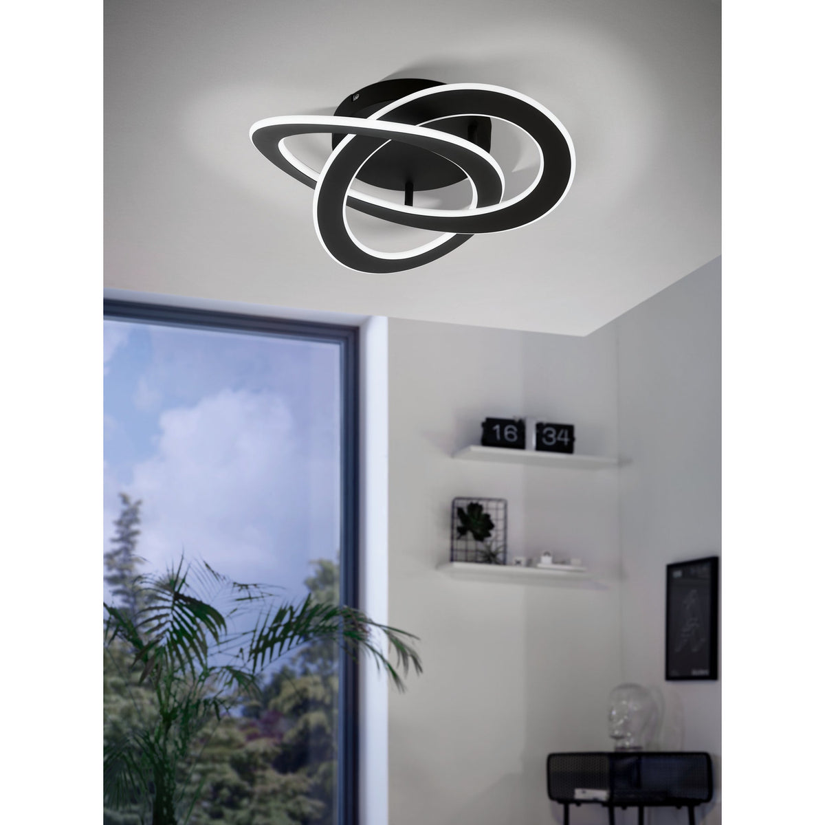 Frolmine LED Flush Ceiling Light - Black