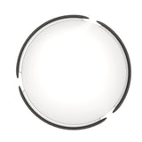 Frosmarne LED Flush Ceiling Light in black, round design with white plastic diffuser and overlapping curved black steel bands, shown on a plain white background.