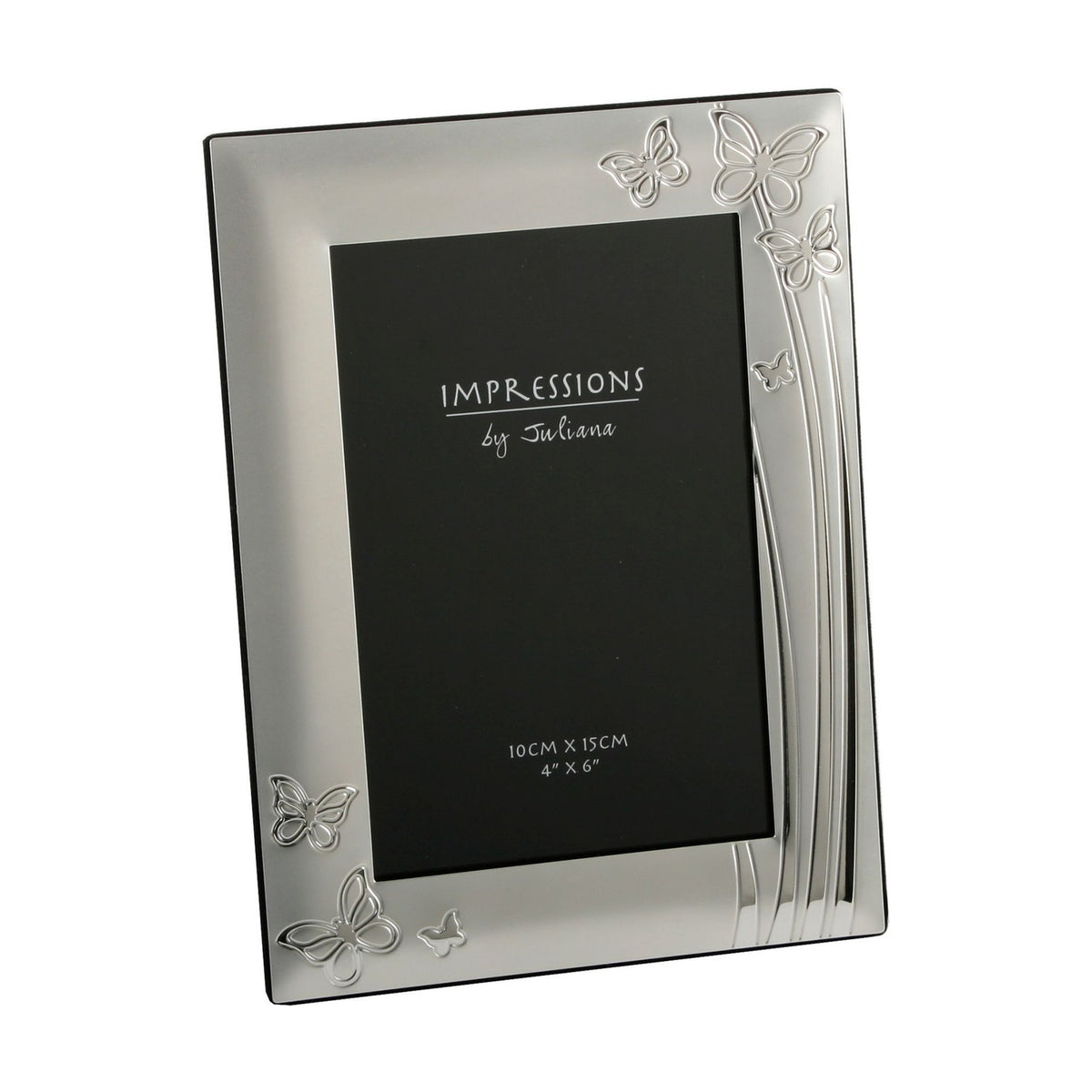 Butterfly Design 2 Tone Silverplated Photo Frame - Silver