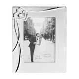 Wedding 3D Waves and 2 Hearts Photo Frame 7 x 5in - Silver