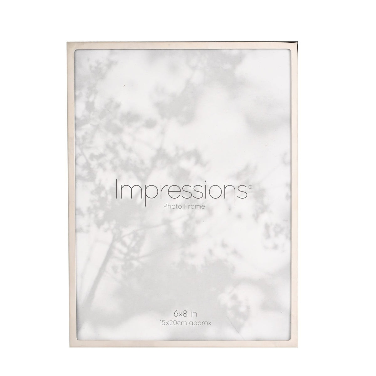 Slim Rectangular Metal Photo Frame with Easel Back - Silver