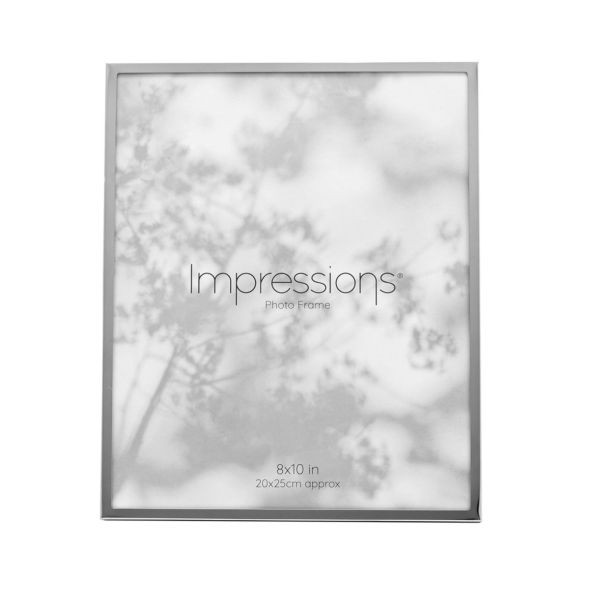 Slim Rectangular Metal Photo Frame with Easel Back - Silver