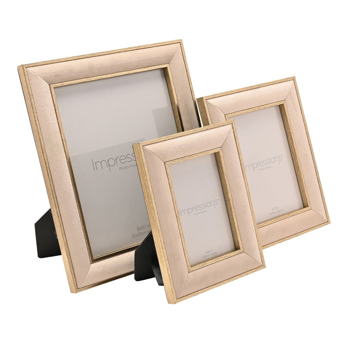 Rectangular Velvet Photo Frame with Easel Stand - Cream