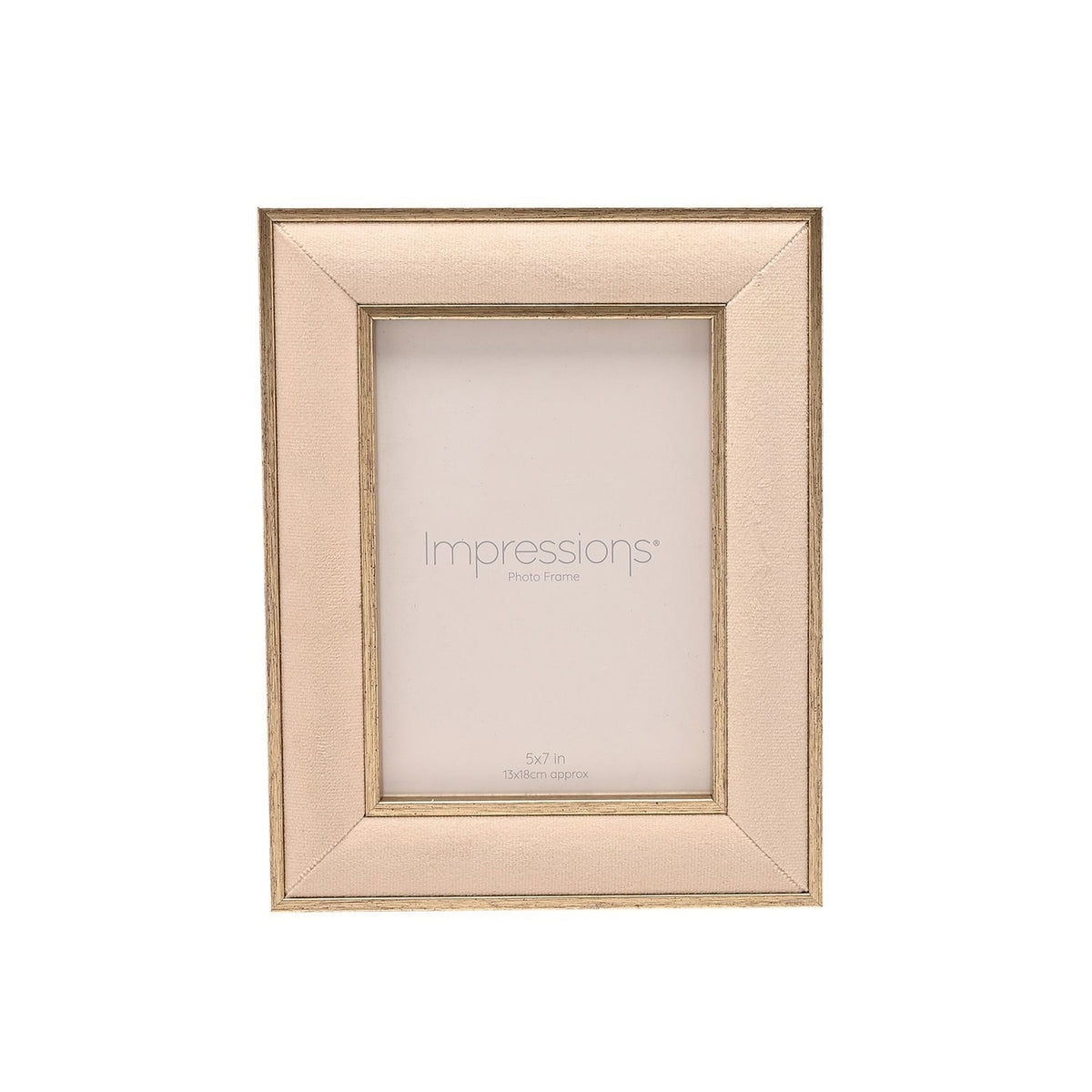 Rectangular Velvet Photo Frame with Easel Stand - Cream