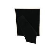 Silverplated Thin Edge Crackled Texture Photo Frame in silver, rectangular with a slim metal border, shown upright with a black tie draped over the front on a white background.