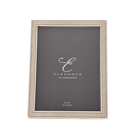 Champagne Faux Shagreen Plated Metal Photo Frame 8 x 6in - Silver