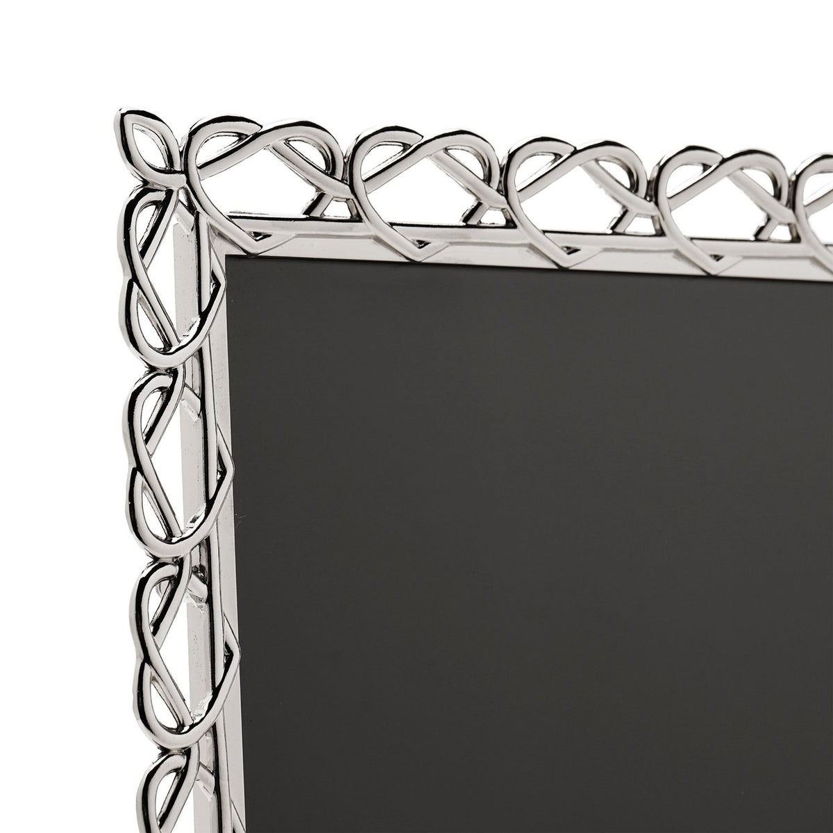 Freestanding Looping Heart Design Metal Photo Frame - Silver