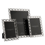 Freestanding Looping Heart Design Metal Photo Frame - Silver