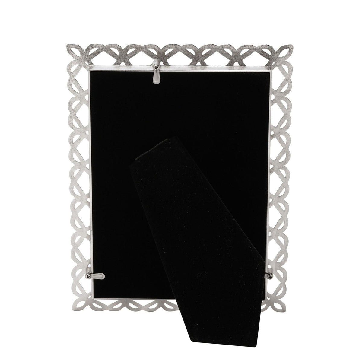 Freestanding Looping Heart Design Metal Photo Frame - Silver