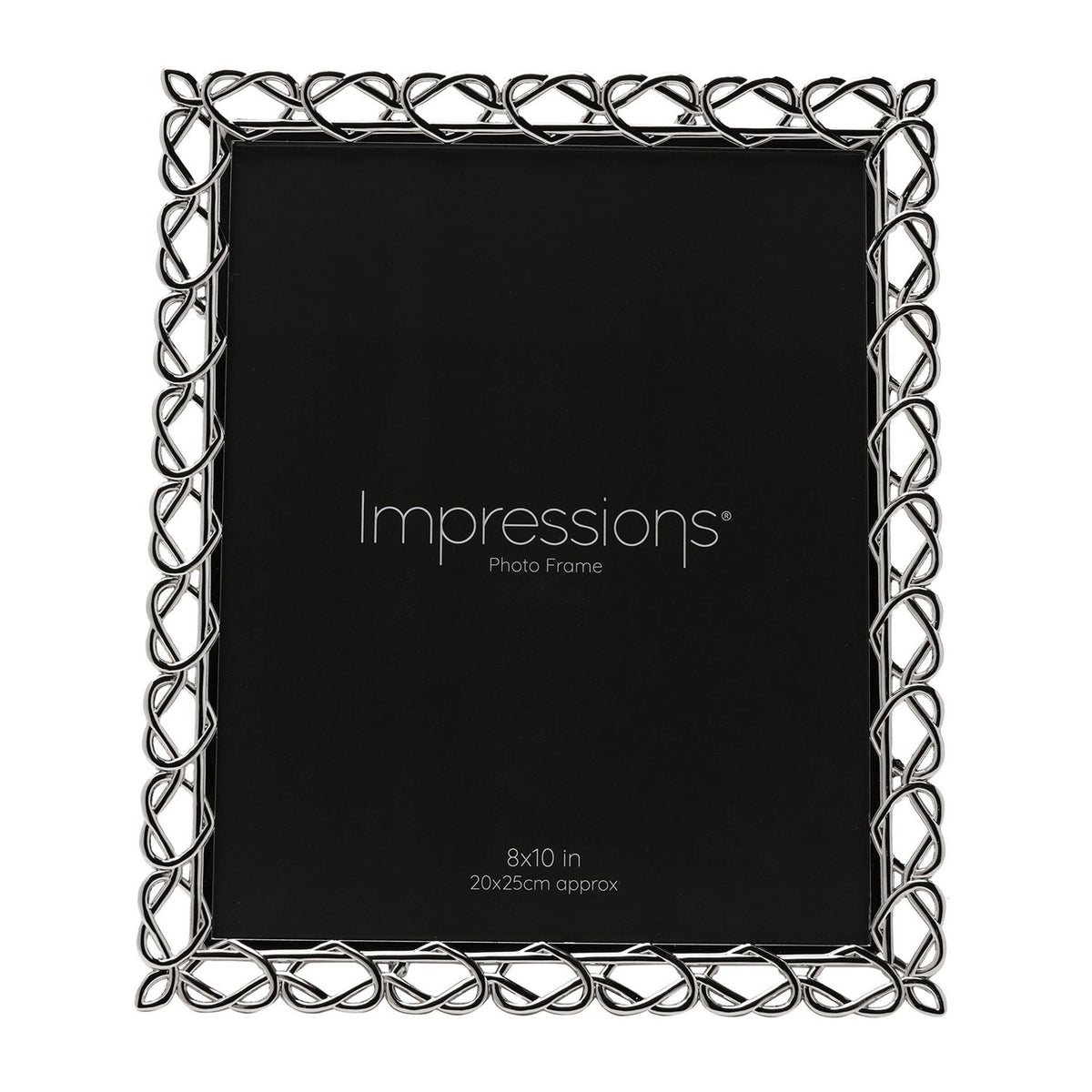 Freestanding Looping Heart Design Metal Photo Frame - Silver
