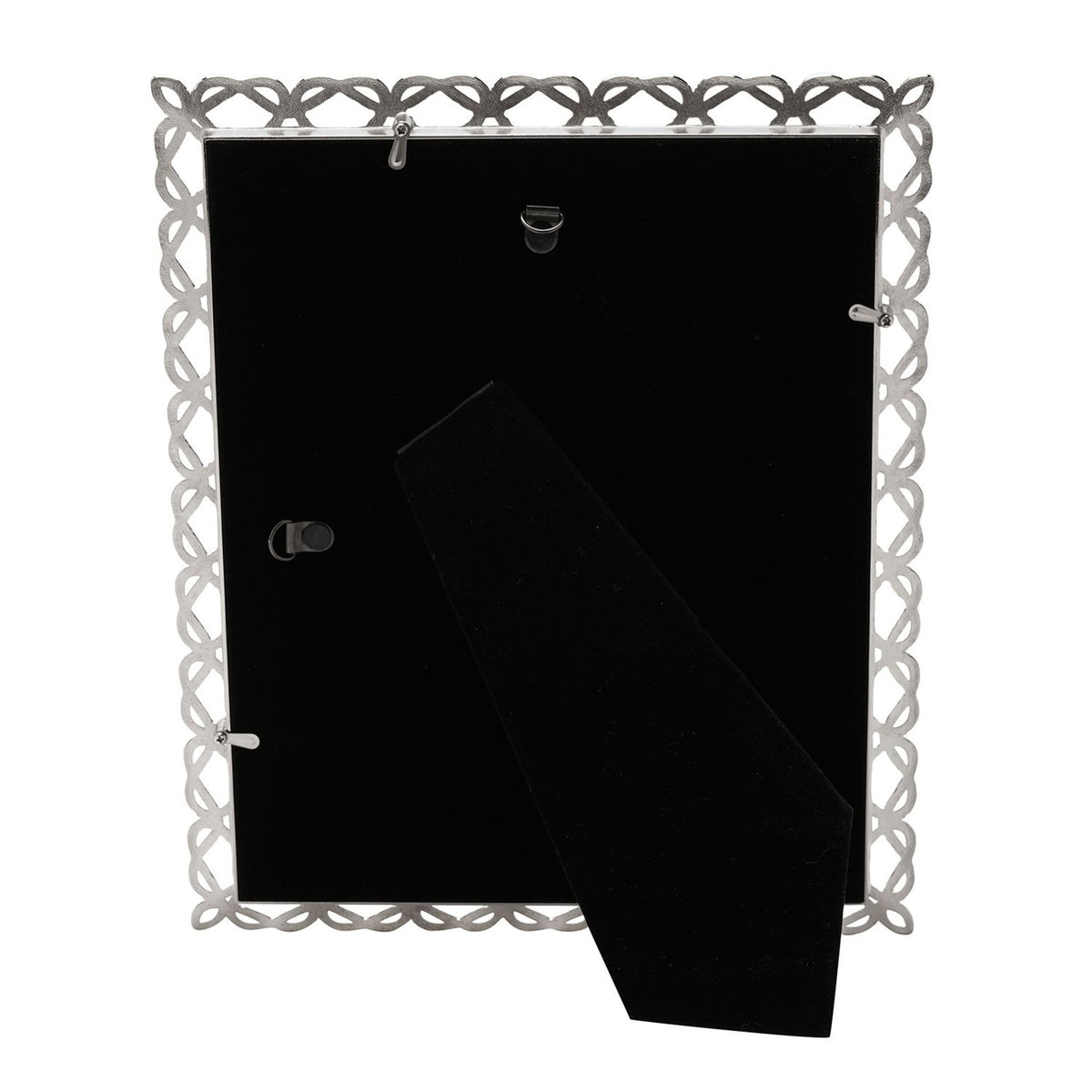 Freestanding Looping Heart Design Metal Photo Frame - Silver