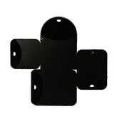 Arch and Circle 4 Multi Aperture Metal Photo Frame in black, with joined arched, round-window, and rectangular panels, shown flat on a white background.