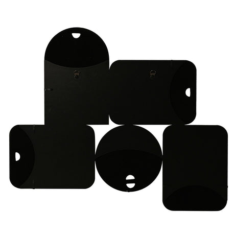 5 Multi Aperture Metal Photo Frame with White Mounts - Black