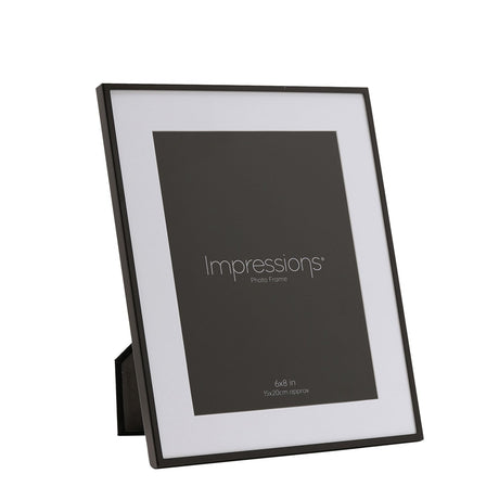 Matt Metal Photo Frame with Mount 8 x 6in - Black & White