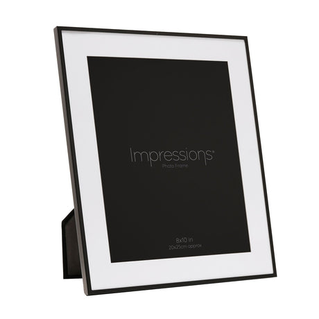 Matt Metal Photo Frame with Mount 10 x 8in - Black & White