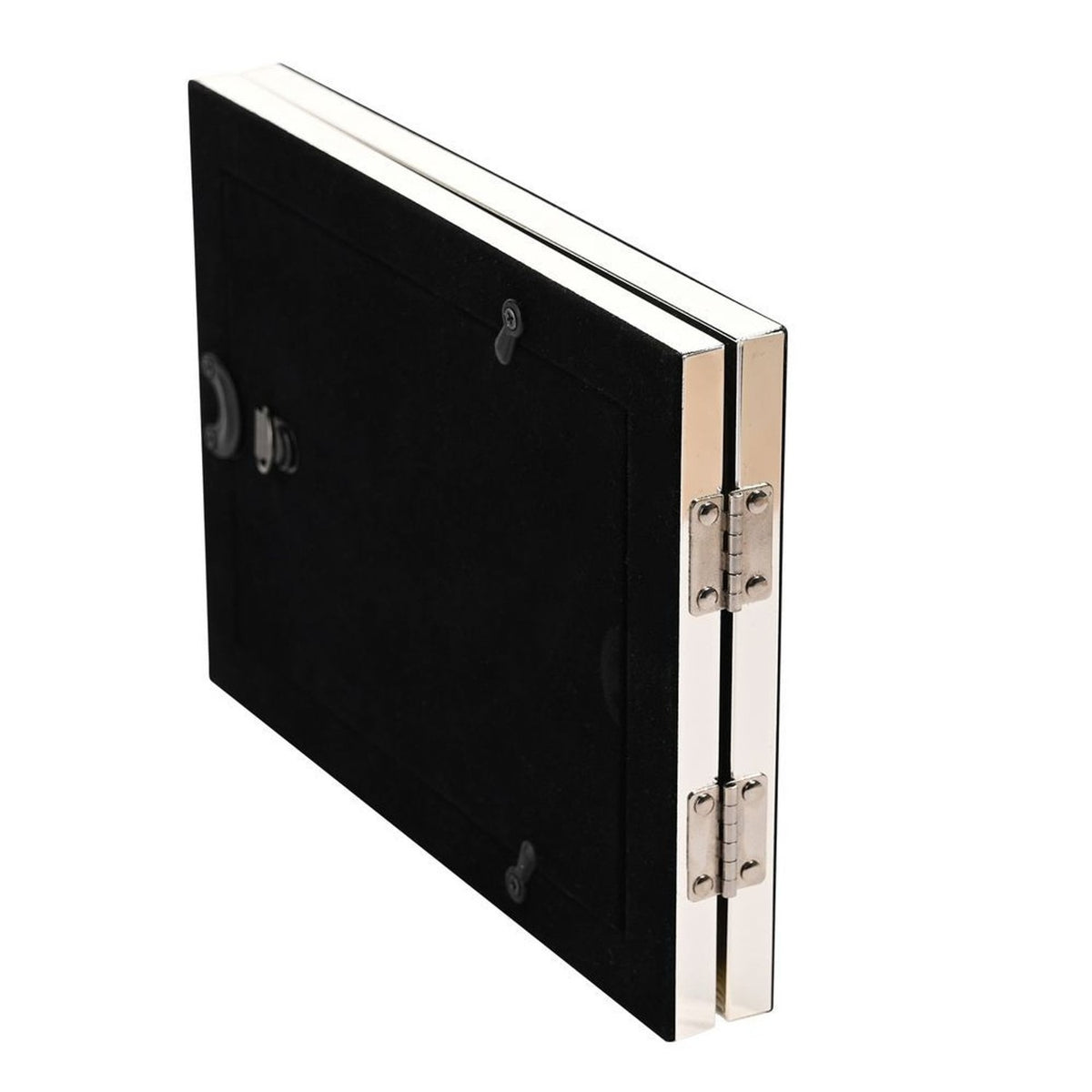 Shiny Silverplated Double Hinged Photo Frame 6 x 4in - Silver
