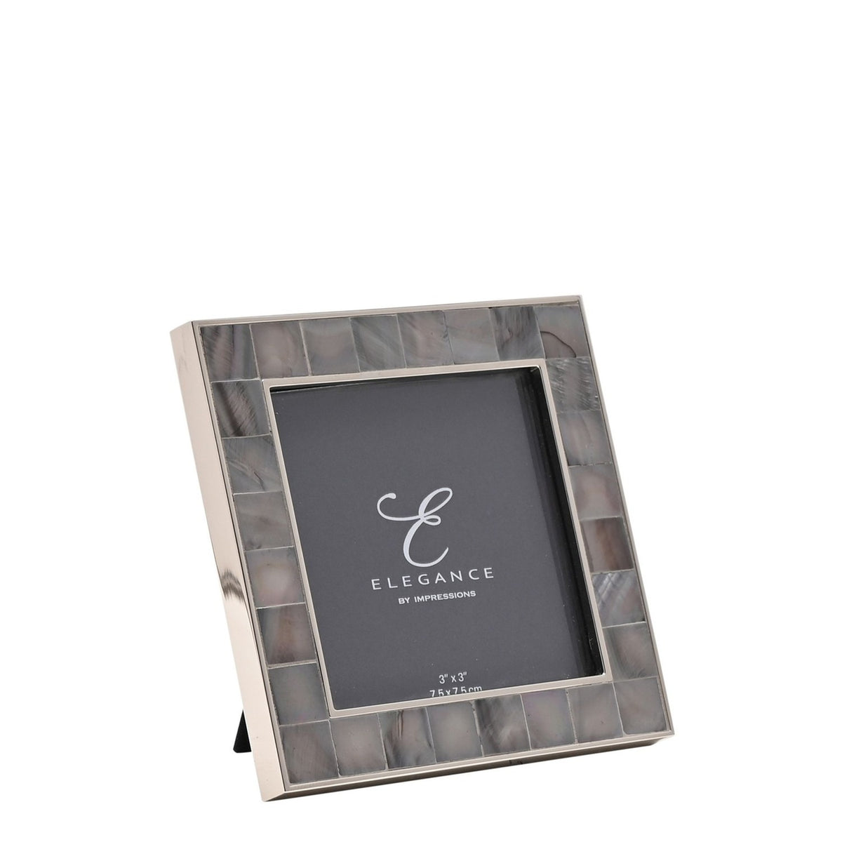 Mother of Pearl Mosaic Freestanding Metal Photo Frame - Grey