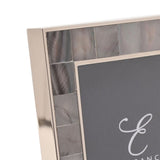 Mother of Pearl Mosaic Freestanding Metal Photo Frame - Grey