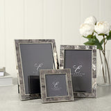Mother of Pearl Mosaic Freestanding Metal Photo Frame - Grey
