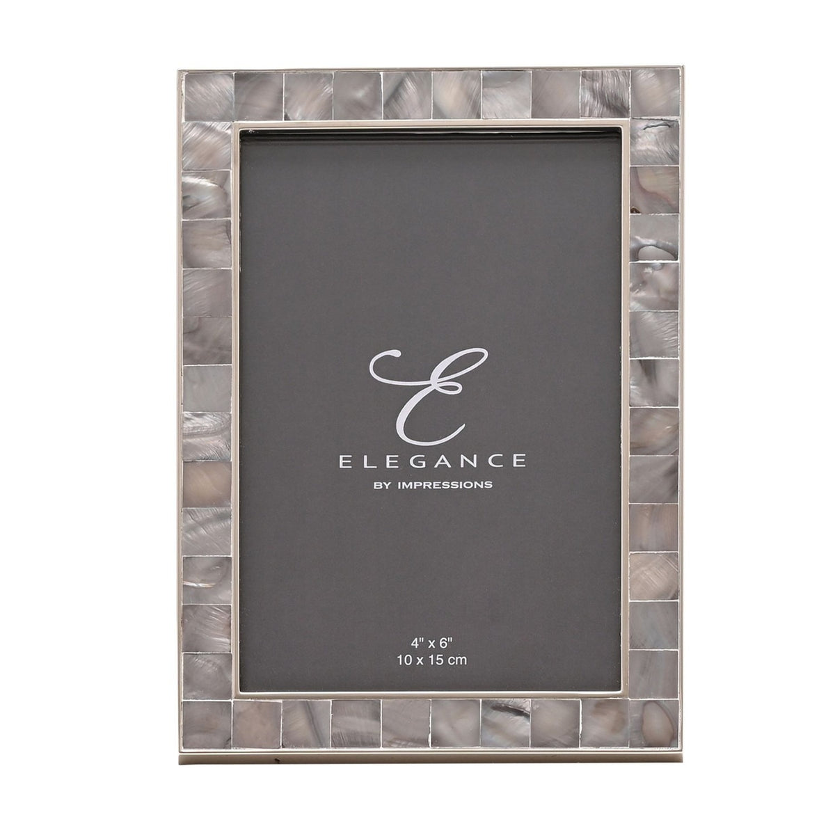 Mother of Pearl Mosaic Freestanding Metal Photo Frame - Grey