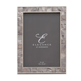Mother of Pearl Mosaic Freestanding Metal Photo Frame - Grey