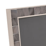 Mother of Pearl Mosaic Freestanding Metal Photo Frame - Grey