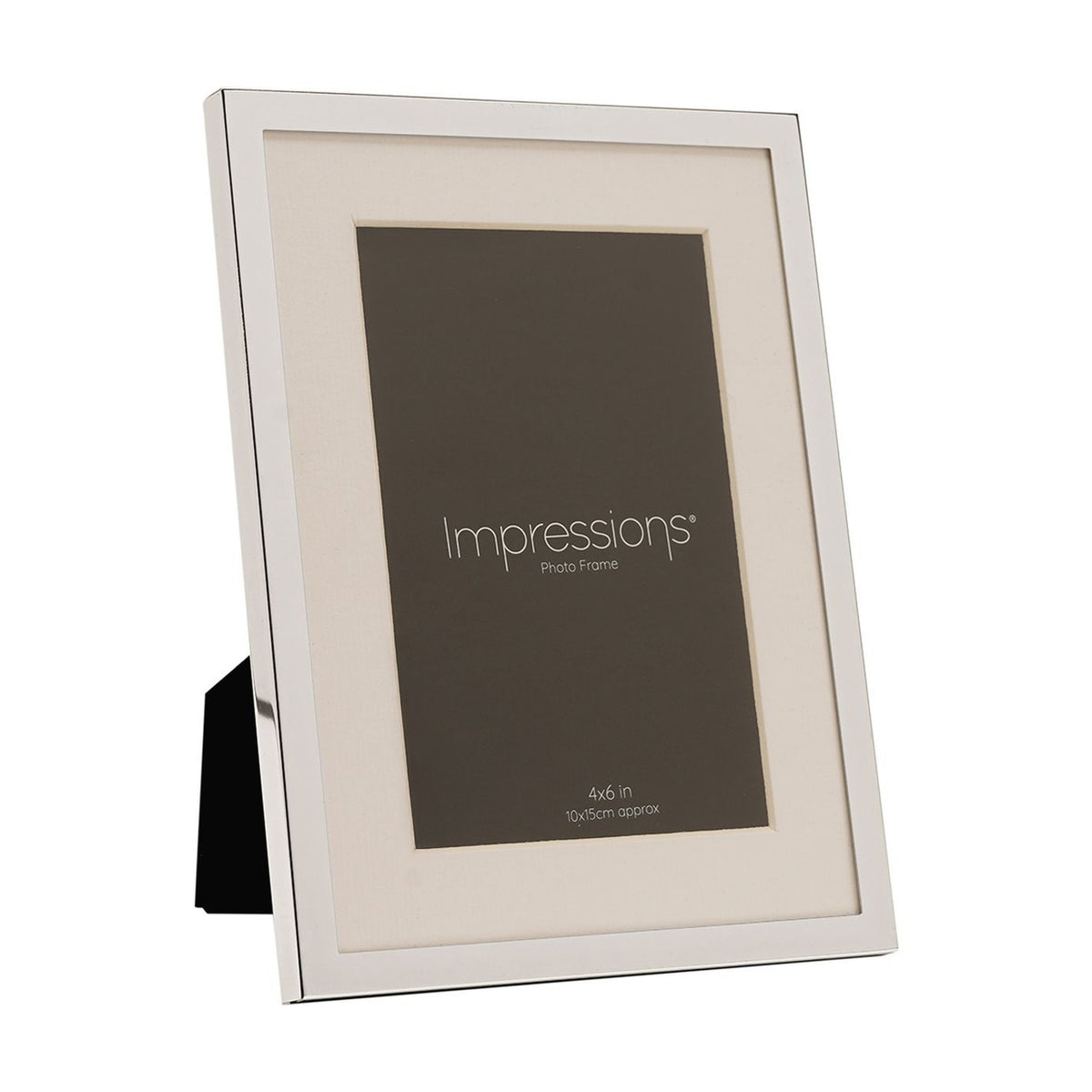 Silverplated Photo Frame with Mount 6 x 4in - Silver & White