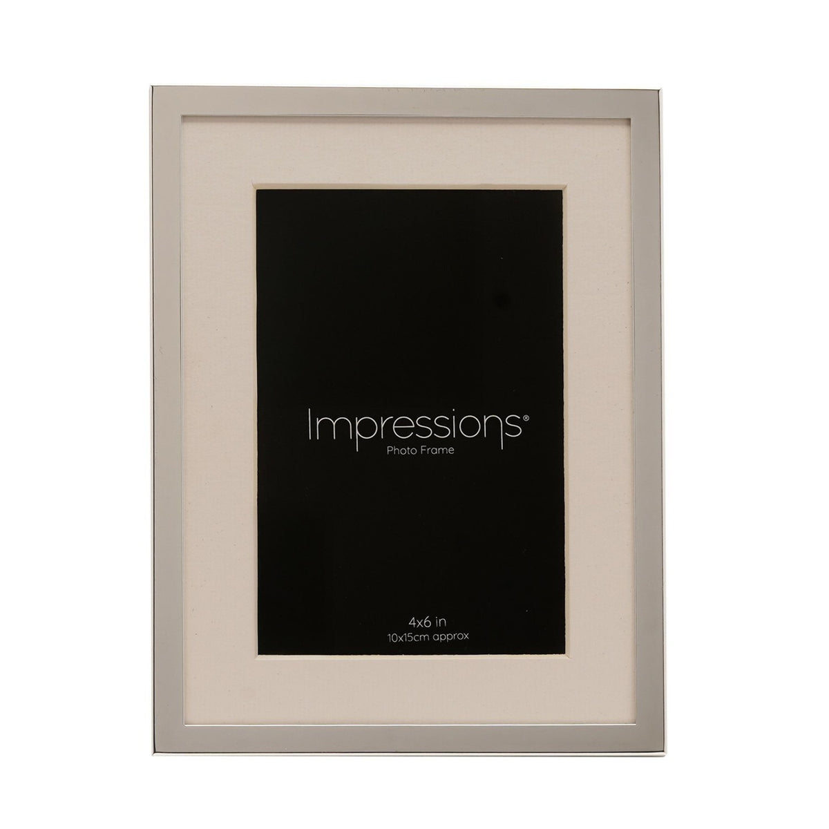 Silverplated Photo Frame with Mount 6 x 4in - Silver & White