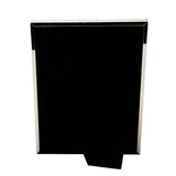 Rear view of the Moulded Freestanding Photo Frame in silverplated metal with a rectangular shape, moulded silver border, and black velvet-lined back stand, on a plain white background.