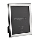 Narrow Smooth Silverplated Wood Back Photo Frame 7 x 5in - Silver
