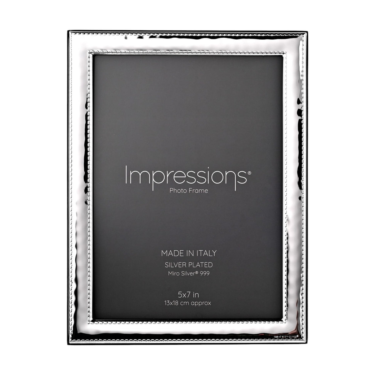Narrow Rock Wood Back Photo Frame 7 x 5in Made in Italy - Silver