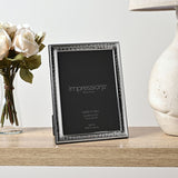 Narrow Rock Wood Back Photo Frame 7 x 5in Made in Italy - Silver