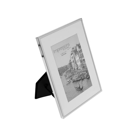 Silverplated Border Photo Frame 7 x 5in - Silver & White