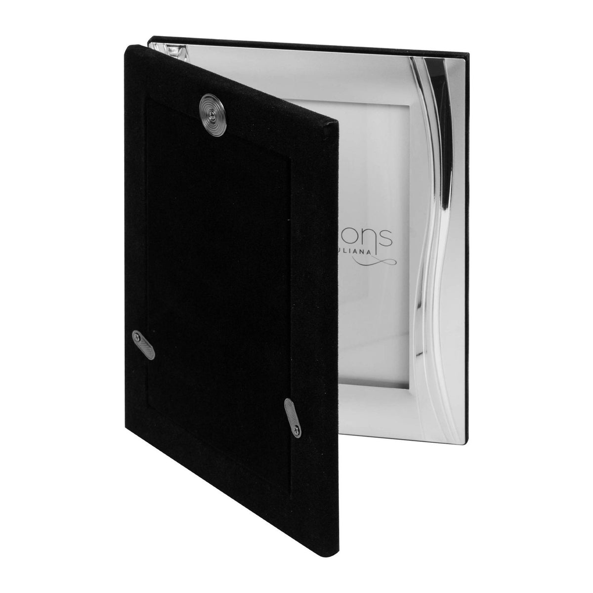 Shiny Wave Satin Silverplated Double Photo Frame 6 x 4in - Silver