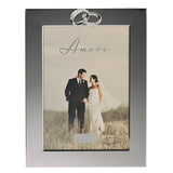 Crystal Rings Plain Silverplated Photo Frame 7 x 5in - Silver