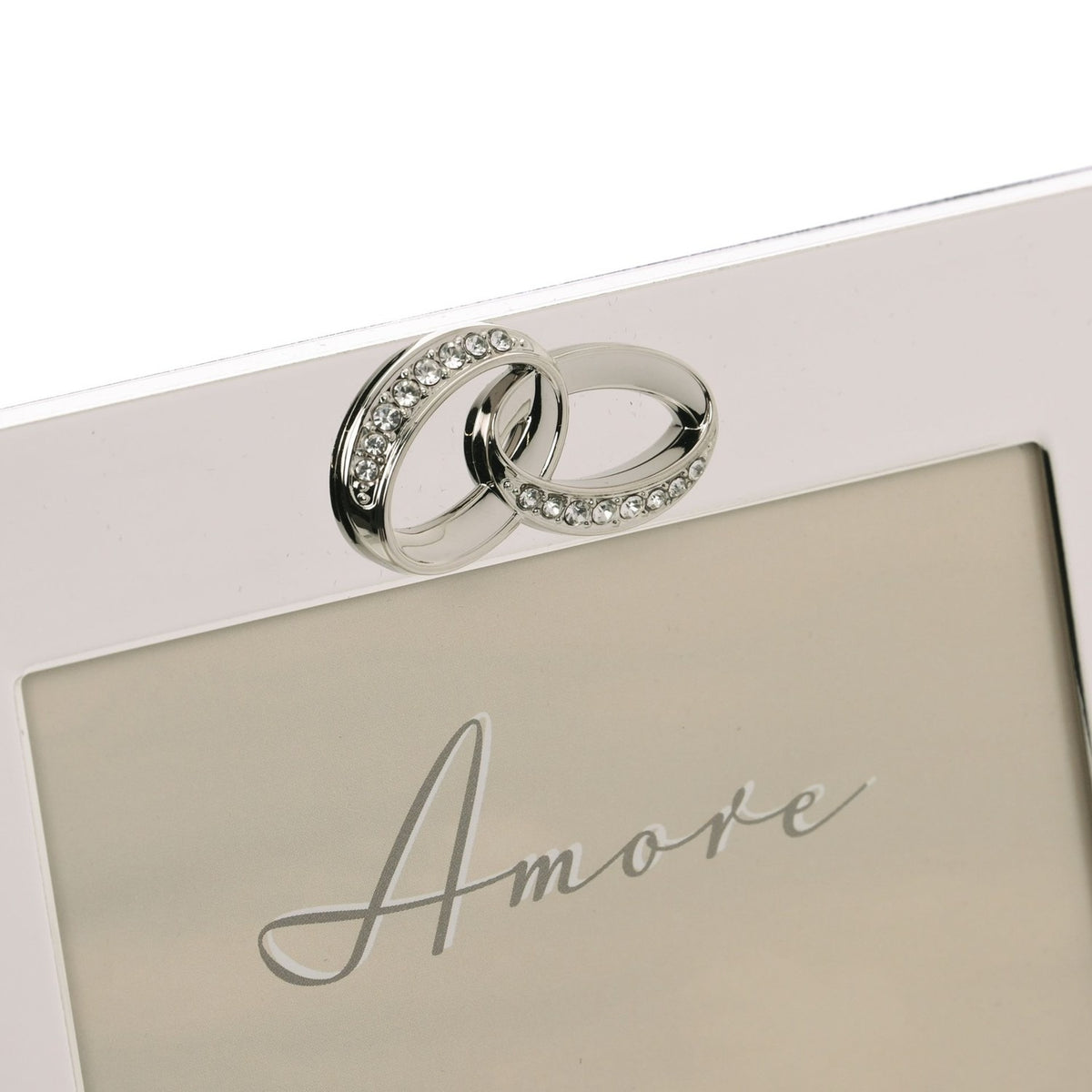 Crystal Rings Plain Silverplated Photo Frame 7 x 5in - Silver