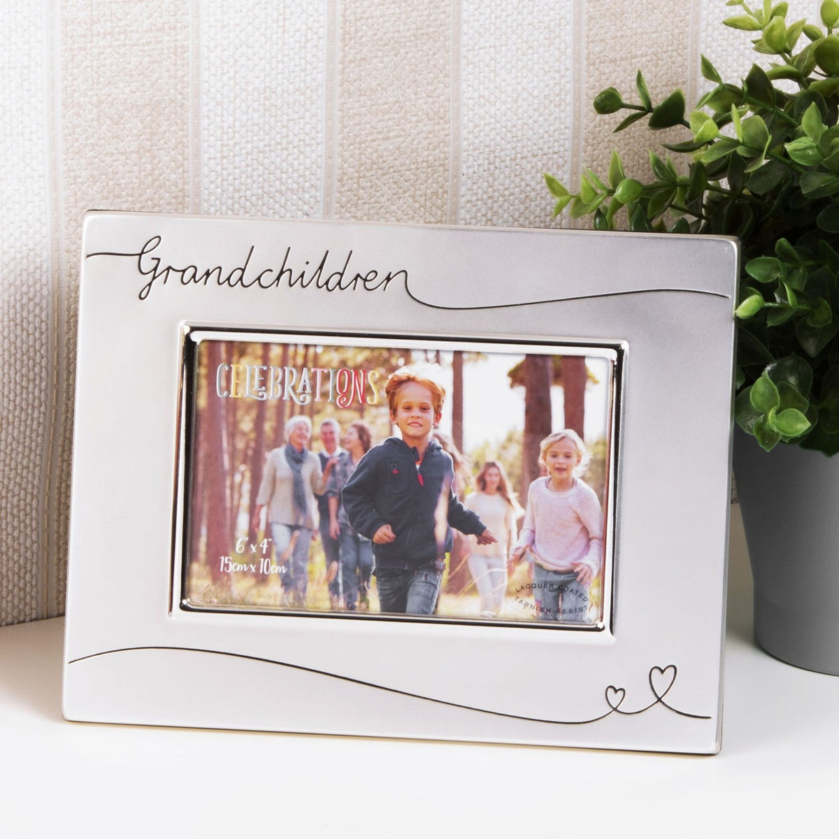 Grandchildren Silverplated Photo Frame 6 x 4in Landscape - Silver