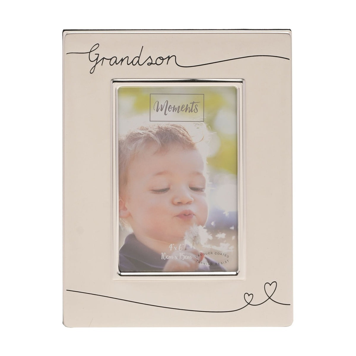 Grandson 2 Tone Silverplated Photo Frame 6 x 4in - Silver