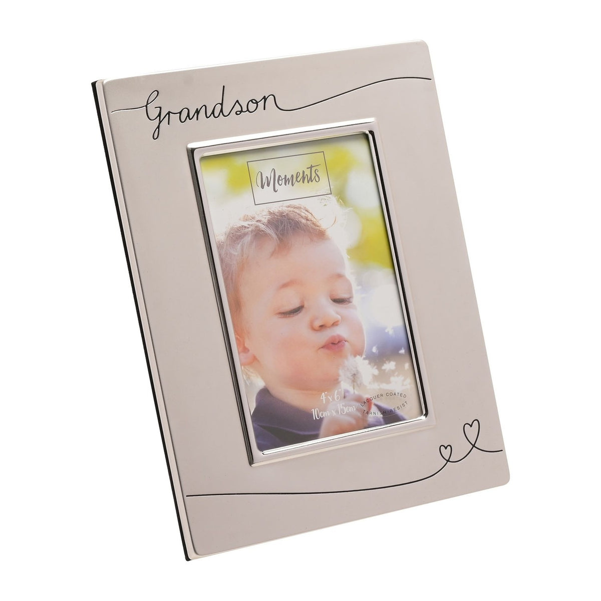 Grandson 2 Tone Silverplated Photo Frame 6 x 4in - Silver