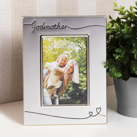 Godmother Satin Finish Silverplated Photo Frame 6 x 4in - Silver