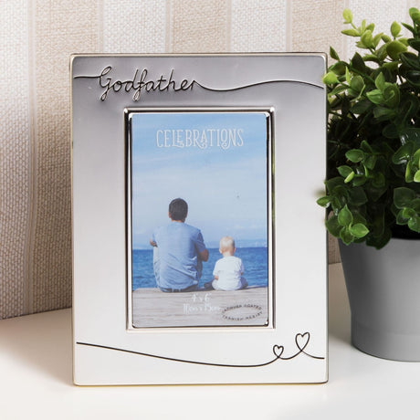 Godfather Satin Finish Silverplated Photo Frame 6 x 4in - Silver