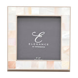 Metal & Mother of Pearl Photo Frame 3 x 3in - Cream & Silver