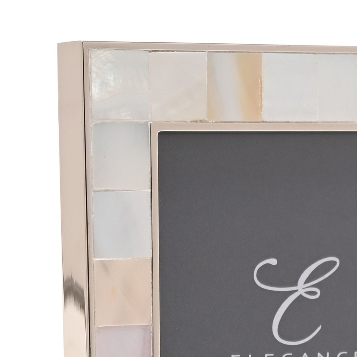 Metal & Mother of Pearl Photo Frame 3 x 3in - Cream & Silver