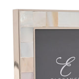 Metal & Mother of Pearl Photo Frame 3 x 3in - Cream & Silver
