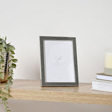 Metal Plated Faux Shagreen Photo Frame with Stand - Grey