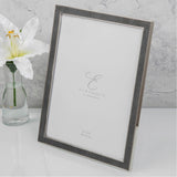 Metal Plated Faux Shagreen Photo Frame with Stand - Grey