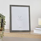 Metal Plated Faux Shagreen Photo Frame with Stand - Grey