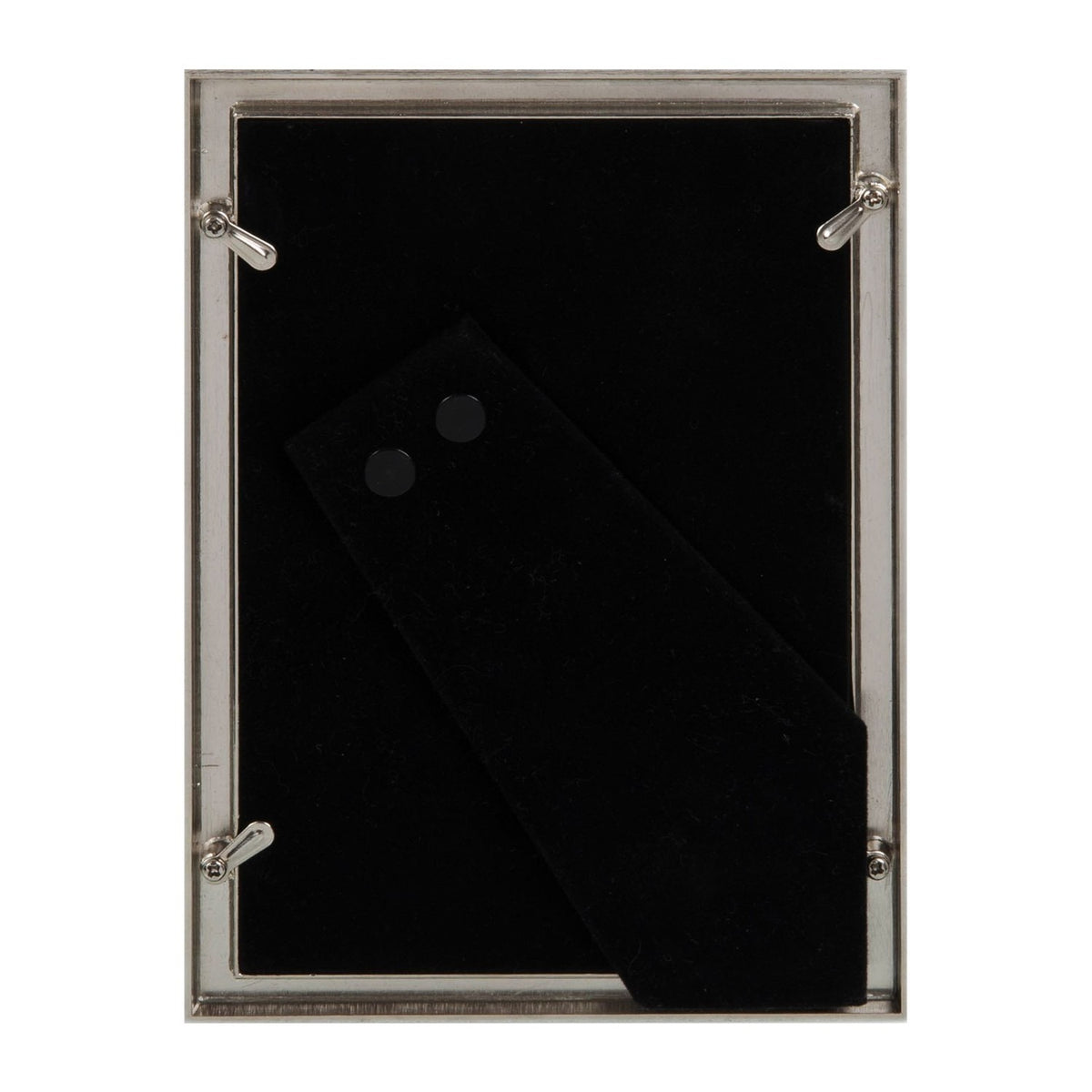 Metal Plated Faux Shagreen Photo Frame with Stand - Grey
