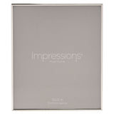 Thin Edge Silverplated Metal Photo Frame, rectangular with a slim polished silver border and clean mitred corners, holding a 10 x 12in photo on a plain white background.