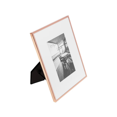 Copperplated Metal Photo Frame with Mount 6 x 4in - Copper